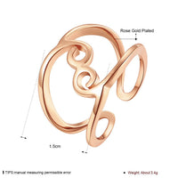 Rose Gold Platinum Plated Fashion Ring Women Open Double Line B151