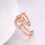 Rose Gold Platinum  Plated Fashion Ring  AAA Zirconia Women knuckle B336