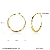 Rose Gold Platinum Plated  Earrings Hoop French Clip  1.64" L238