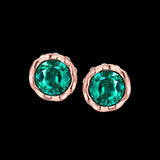 Rose Gold Plated Earrings Stud Czech Drill AAA Zirconia Push Back .34 L172