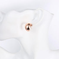 Rose Gold Plated Earrings Stud Push Back .84" L267