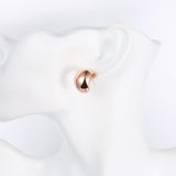 Rose Gold Plated Earrings Stud Push Back .84" L267