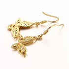 Rose Gold Platinum Plated  Earrings AAA Zirconia Fish Hook Butterfly .52 L230