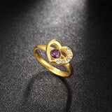 Stainless Steel Fashion Ring AAA Zirconia Women Heart B456