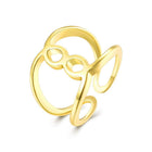 Rose Gold Platinum Plated Fashion Ring Women Open Double Line B477