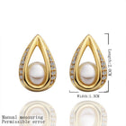 Rose Gold Platinum Plated  Earrings Stud AAA Zirconia Push Back Drop .52" L288