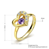 Stainless Steel Fashion Ring AAA Zirconia Women Heart B456