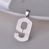 Stainless Steel Leather Necklace Pendant Lover Number 1 2 3 4 5 6 7 8 9