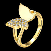 Rose Gold Plated Fashion Ring AAA Zirconia Women Butterfly B247