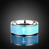 Stainless Steel Fashion Ring Black Women Cross Prayer B457