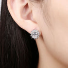 Platinum Plated Colors  Earrings Stud AAA Cubic Zirconia Push Back .48" L246