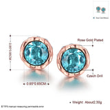 Rose Gold Plated Earrings Stud Czech Drill AAA Zirconia Push Back .34 L172