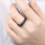 Gold Plated Black Gunmetal P Fashion Ring AAA Zirconia Men's Women Unisex B317