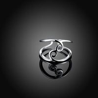 Rose Gold Platinum Plated Fashion Ring Women Open Double Line B151