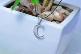 Stainless Steel Leather Necklace Pendant Lover Letter Initial Alphabet