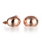 Rose Gold Plated Earrings Stud Push Back .84" L267