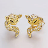 Rose Gold Platinum Plated Earrings AAA Zirconia Push Back Sugar Glider .52" L289