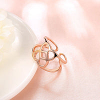 Rose Gold Platinum Plated Fashion Ring Women Open Double Line B476