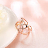 Rose Gold Platinum Plated Fashion Ring Women Open Double Line B476