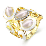 Rose Gold Platinum Plated Cocktail Ring AAA Zirconia Women B296