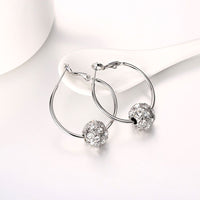 Rose Gold Platinum Plated  Earrings Drop Dangle AAA Zirconia French Clip.4" L242