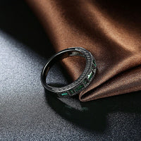 Gold Plated Black Gunmetal P Fashion Ring AAA Zirconia Men's Women Unisex B317