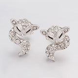 Rose Gold Platinum Plated Earrings AAA Zirconia Push Back Sugar Glider .52" L289