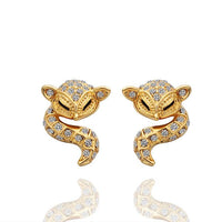 Rose Gold Platinum Plated Earrings AAA Zirconia Push Back Sugar Glider .52" L289