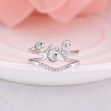 Rose Gold Platinum  Plated Fashion Ring  AAA Zirconia Women knuckle B336