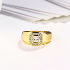 Rose Gold Platinum Plated Statement Ring AAA Zirconia Women B253