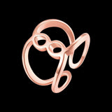 Rose Gold Platinum Plated Fashion Ring Women Open Double Line B477