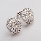 Rose Gold Platinum Plated Earrings Stud AAA Zirconia Push Back Heart .56" L272