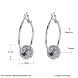 Rose Gold Platinum Plated  Earrings Drop Dangle AAA Zirconia French Clip.4" L242