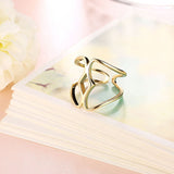 Rose Gold Platinum Plated Fashion Ring Women Open Double Line B171