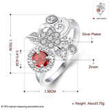 Sterling Silver Plated Fashion Ring Red AAA Zirconia Women B413