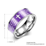 Stainless Steel Fashion Ring Black Women Cross Prayer B457