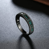 Gold Plated Black Gunmetal P Fashion Ring AAA Zirconia Men's Women Unisex B317