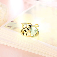 Rose Gold Platinum Plated Fashion Ring Women Open Double Line B476