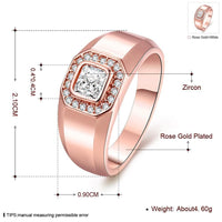 Rose Gold Platinum Plated Statement Ring AAA Zirconia Women B253