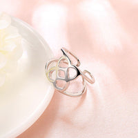 Rose Gold Platinum Plated Fashion Ring Women Open Double Line B476