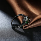 Gold Plated Black Gunmetal  P Fashion Ring AAA Zirconia Women B315