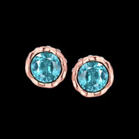 Rose Gold Plated Earrings Stud Czech Drill AAA Zirconia Push Back .34 L172