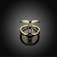 Rose Gold Platinum Plated Fashion Ring Women Open Double Line B477