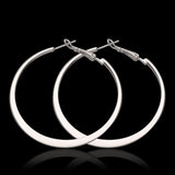 White Yellow Rose Gold Plated French Back Hoop Earrings L134