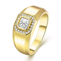 Rose Gold Platinum Plated Statement Ring AAA Zirconia Women B253