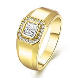 Rose Gold Platinum Plated Statement Ring AAA Zirconia Women B253