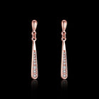 White /Rose Gold Platinum Plated Earrings AAA Zirconia Push Back  .2" L273