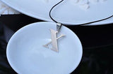 Stainless Steel Leather Necklace Pendant Lover Letter Initial Alphabet