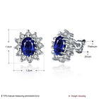 Platinum Plated Colors  Earrings Stud AAA Cubic Zirconia Push Back .48" L246