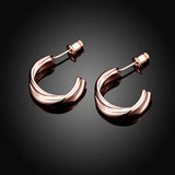 Rose Gold Platinum Plated  Earrings Stud  Push Back .8" L240